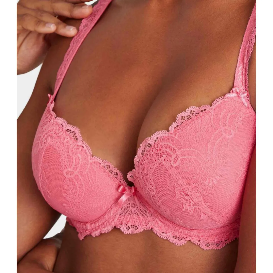 Soutien-gorge plongeant armatures Rose