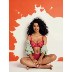 Soutien-gorge plongeant armatures - Rouge Freya