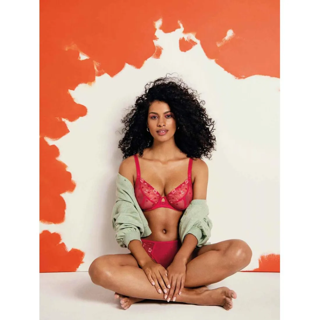 Soutien-gorge plongeant armatures - Rouge Freya