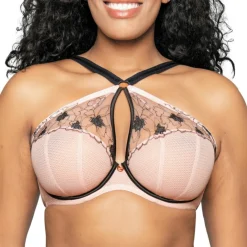 Soutien-gorge plongeant armatures rose