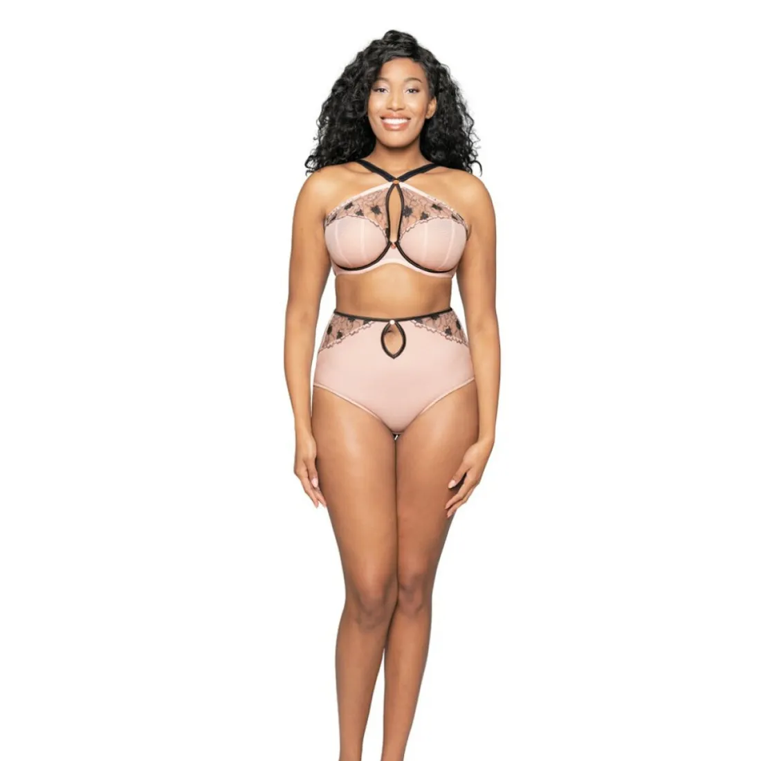 Soutien-gorge plongeant armatures rose