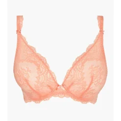 Soutien-gorge plongeant armatures en dentelle orange