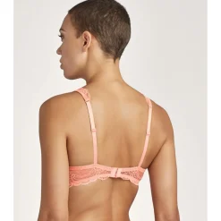 Soutien-gorge plongeant armatures en dentelle orange