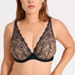 Soutien-gorge plongeant armatures - Noir