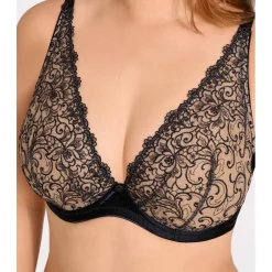 Soutien-gorge plongeant armatures - Noir