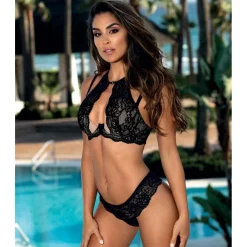 Soutien-gorge Plongeant Armatures - Noir
