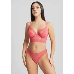 Soutien-gorge Plongeant Armatures en Tulle Transparent - Cleo by Panache Rose