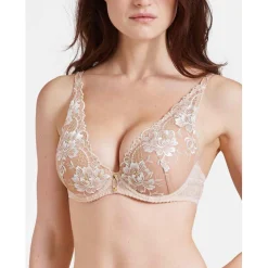 Soutien-gorge plongeant armatures Beige