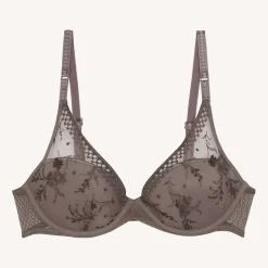 Soutien-gorge plongeant avec coques - Gris
