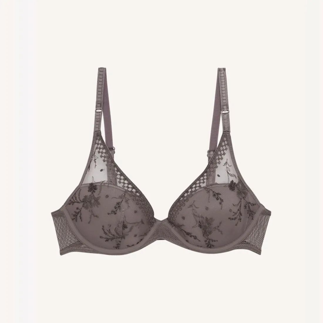 Soutien-gorge plongeant avec coques - Gris