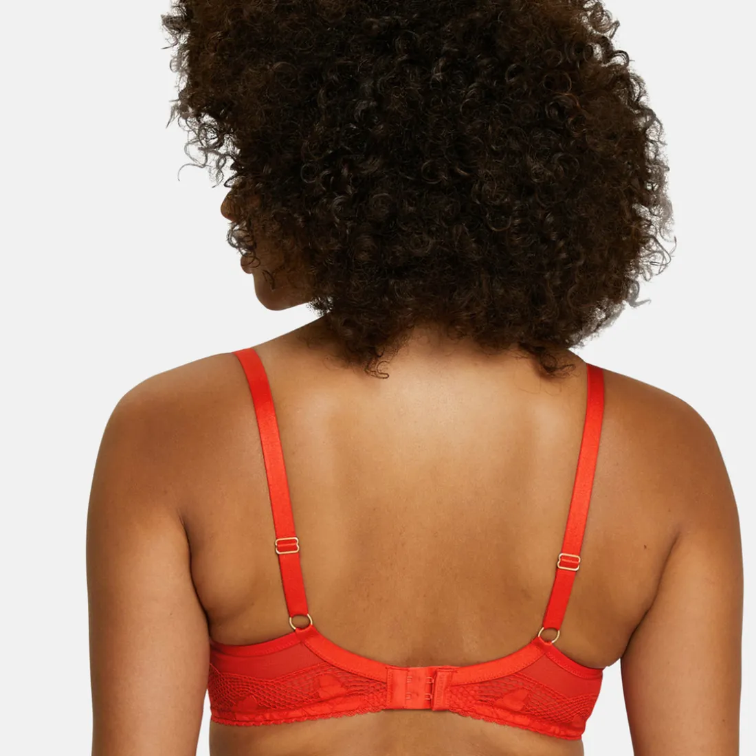 Soutien-gorge plongeant avec armatures - Rouge