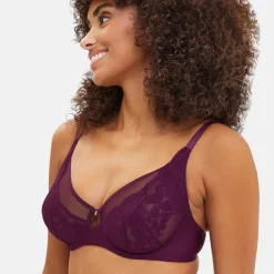 Soutien-gorge plongeant avec armatures violet