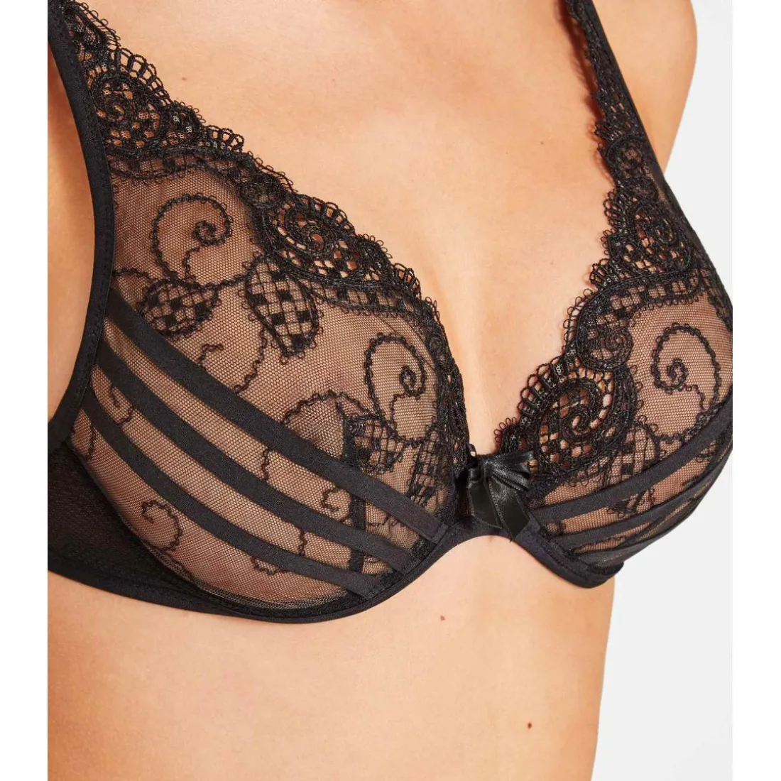 Soutien-gorge Plongeant Foulard Armatures Aubade noir