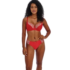 soutien-gorge Plongeant rouge vernis