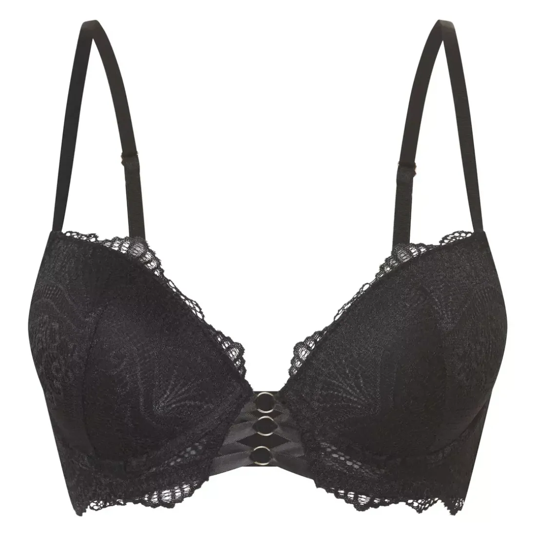 Soutien-gorge push-up - Noir en dentelle