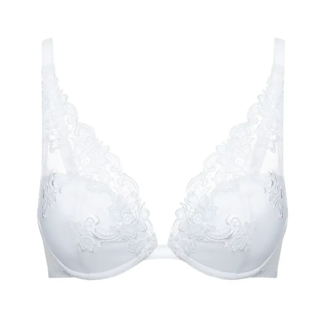 Soutien-gorge push-up décolleté plongeant Blanc