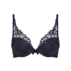 Soutien-gorge push-up décolleté plongeant - Saphir bleu