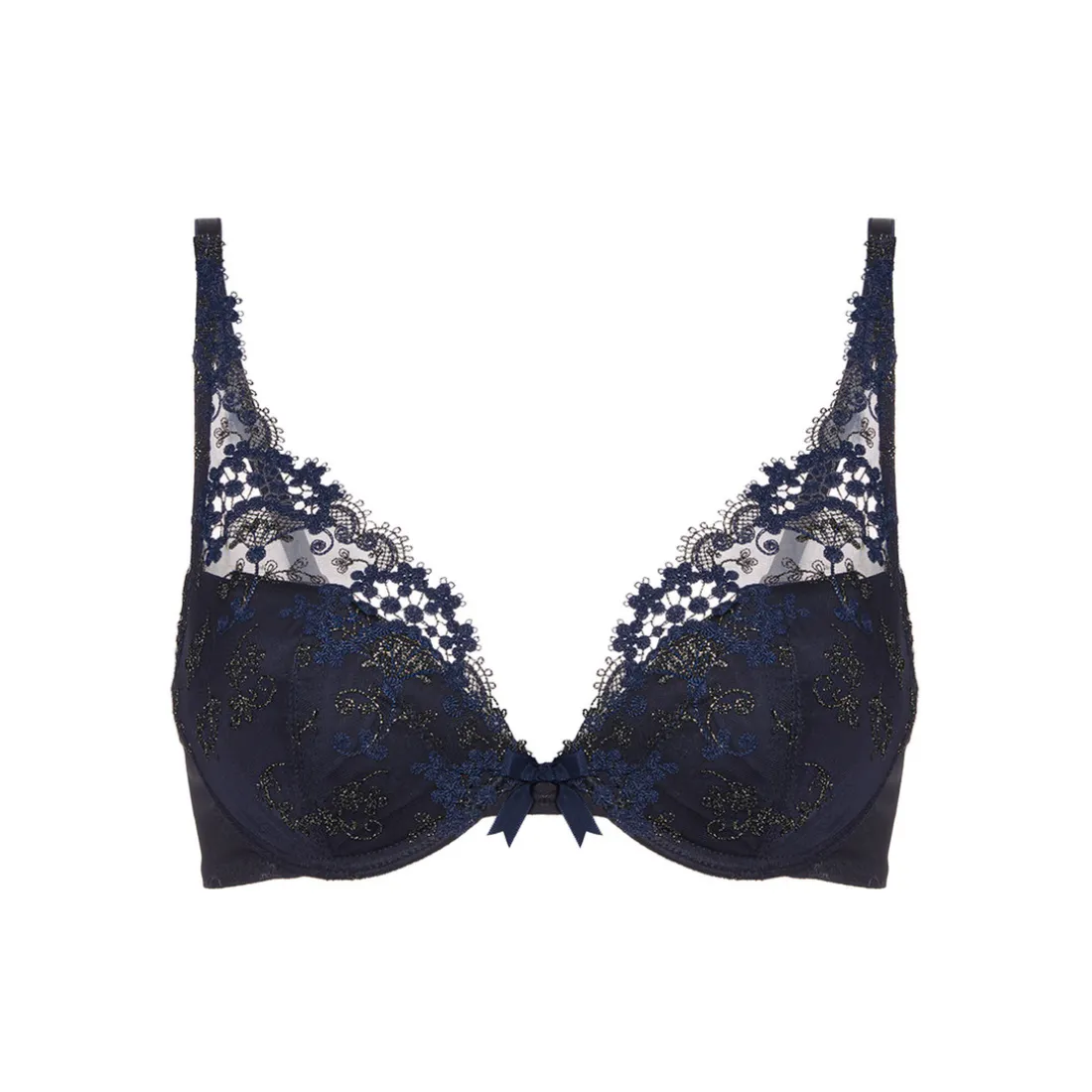 Soutien-gorge push-up décolleté plongeant - Saphir bleu