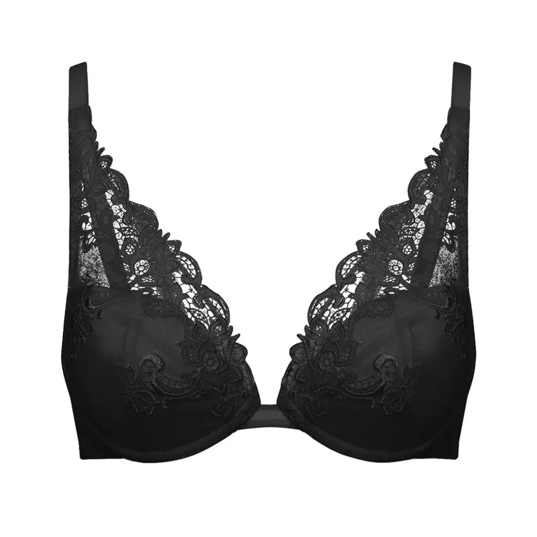 Soutien-gorge push-up décolleté plongeant Noir