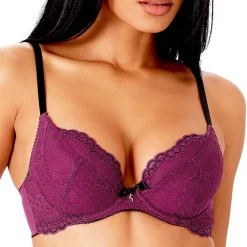 Soutien-gorge push-up en dentelle violet