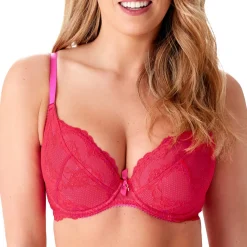 Soutien-gorge push-up en dentelle rose