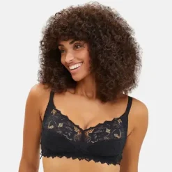 Soutien-Gorge Sans Armatures Noir en coton bio