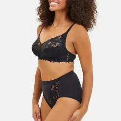 Soutien-Gorge Sans Armatures Noir en coton bio