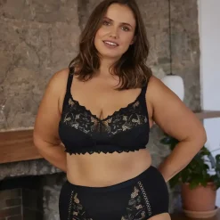 Soutien-Gorge Sans Armatures Noir en coton bio
