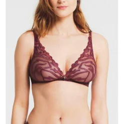 Soutien-gorge Sans Armatures motif graphique - Rouge Louisa Bracq