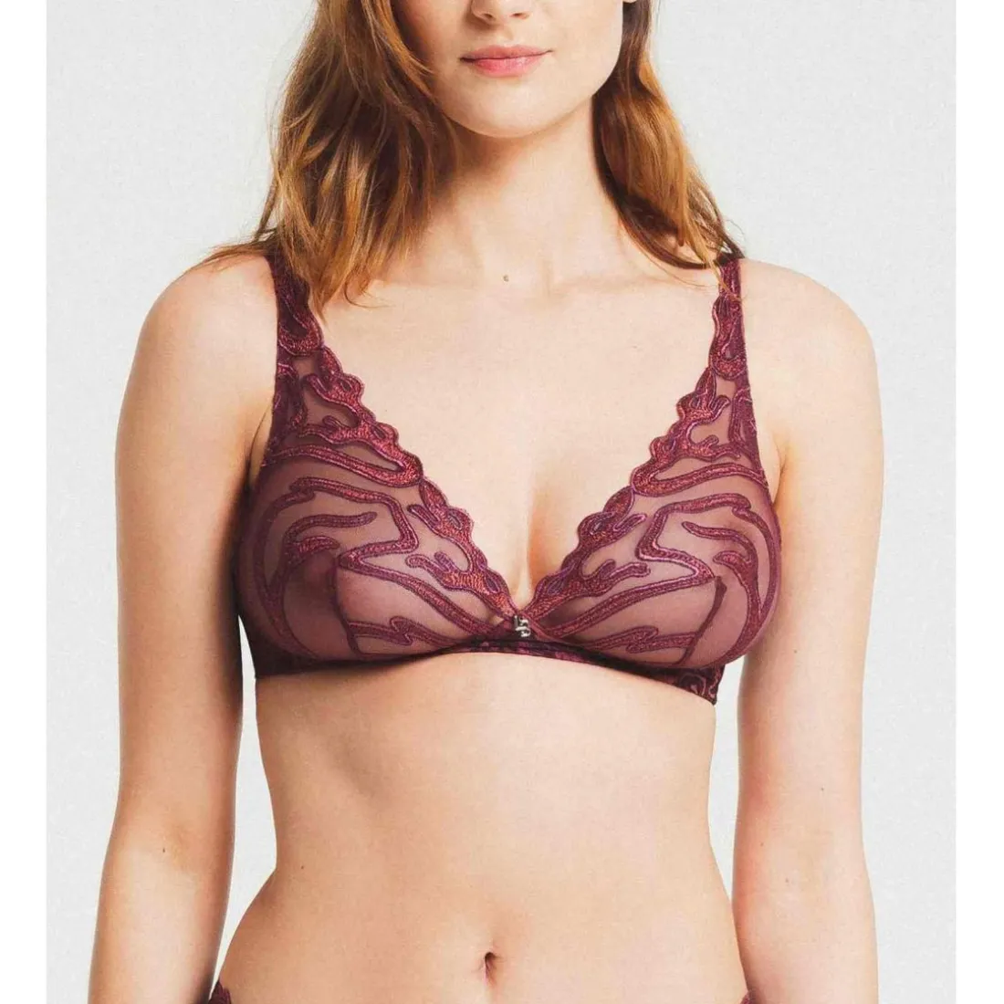 Soutien-gorge Sans Armatures motif graphique - Rouge Louisa Bracq
