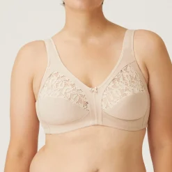 Soutien-Gorge Sans armatures - cotton/lace beige en coton