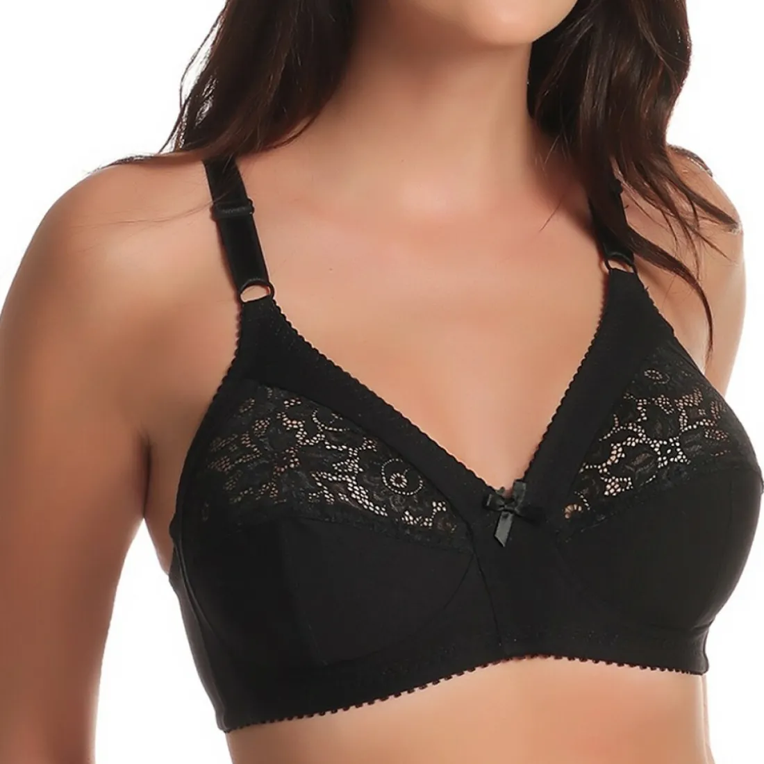 Soutien-gorge sans armatures noir Jolidon en coton