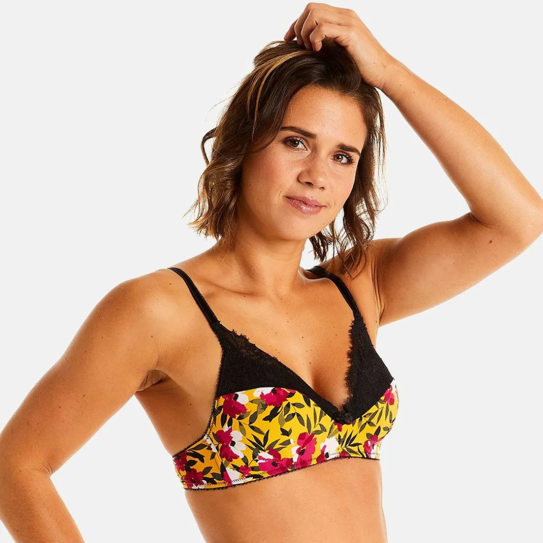 Soutien-gorge sans armatures coque souple jaune Shaker
