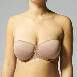 Soutien-gorge sans bretelles en Spacer 3D Brun coco