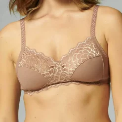 Soutien-gorge sans-armatures structuré - Brun coco