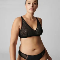 Soutien-gorge sans-armatures structuré Noir