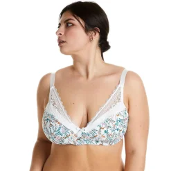 Soutien-gorge souple ivoire/orange Elena blanc