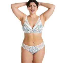 Soutien-gorge souple ivoire/orange Elena blanc