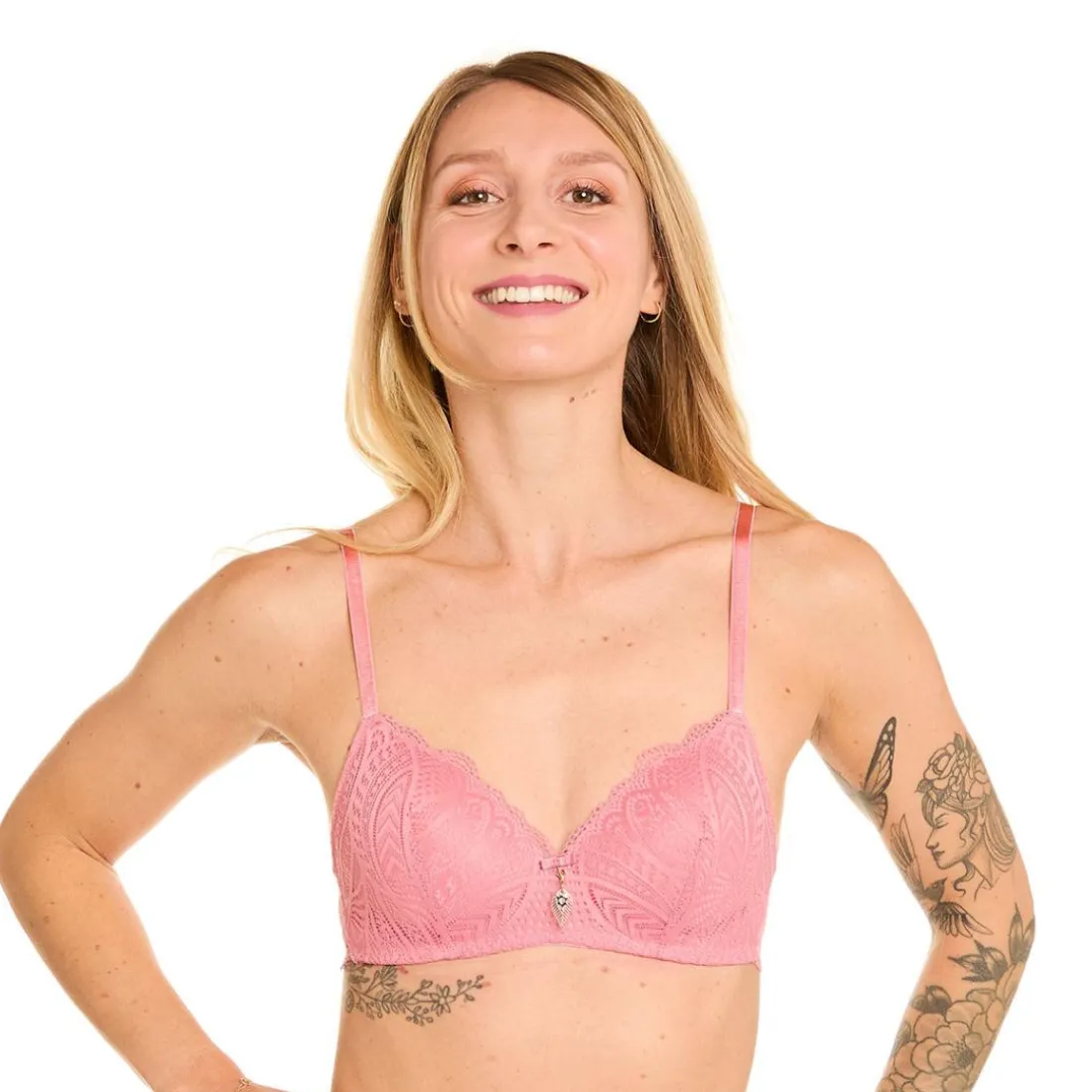 Soutien-gorge souple sans armatures rose Abeille