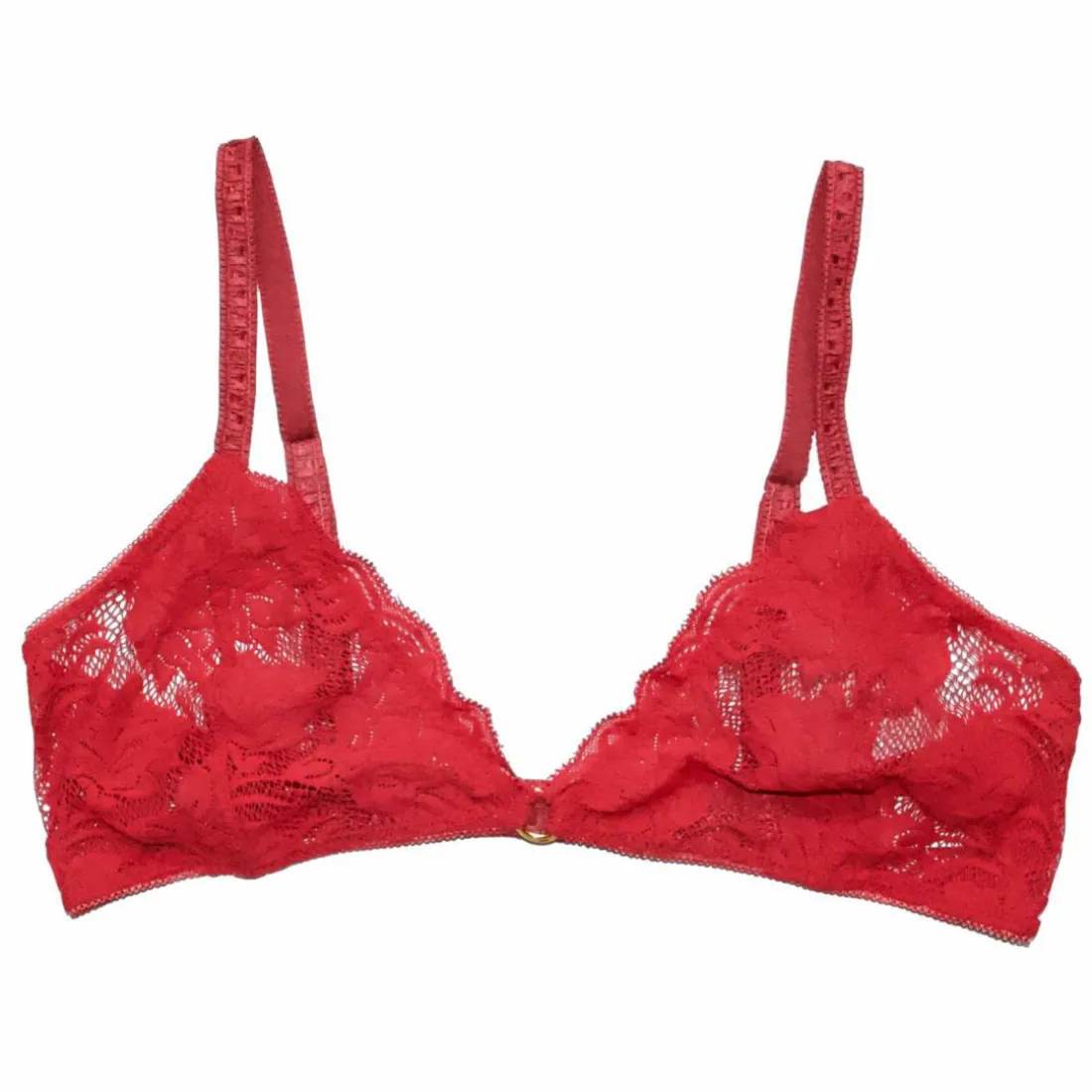 Soutien-gorge triangle en dentelle - rouge