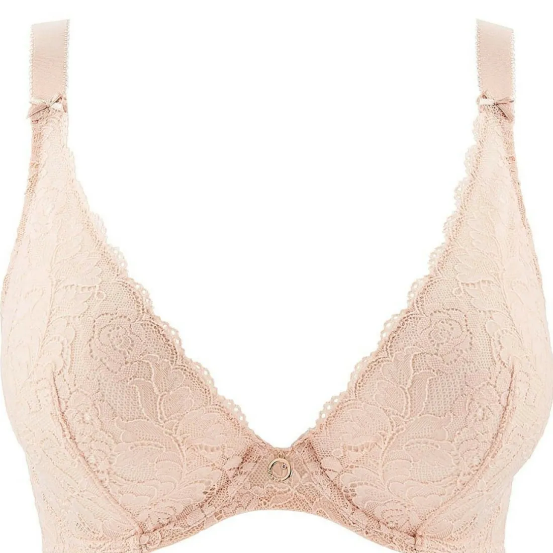 Soutien-gorge triangle plongeant armatures nude