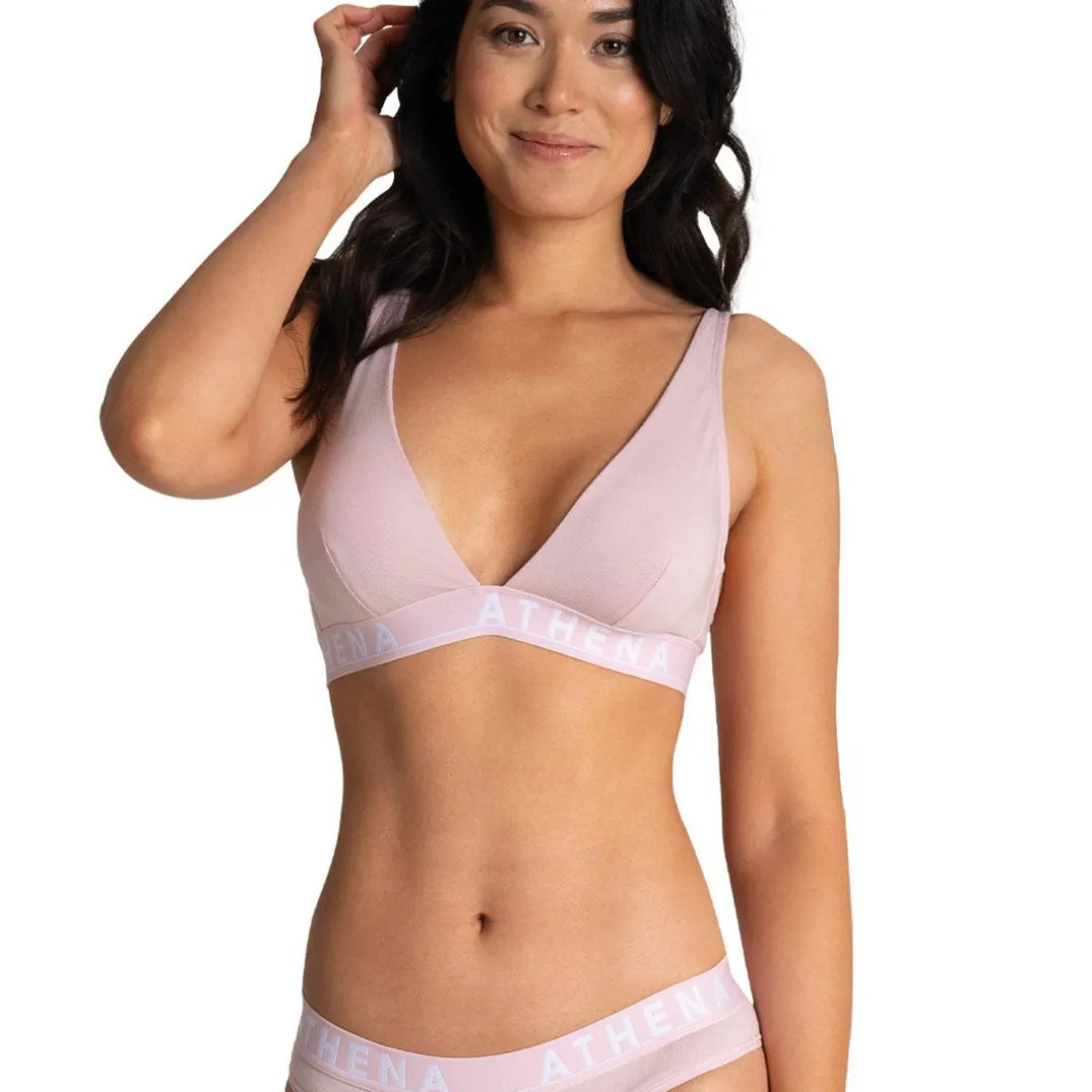 Soutien-gorge triangle sans armatures à coques amovibles femme Easy Color rose en coton