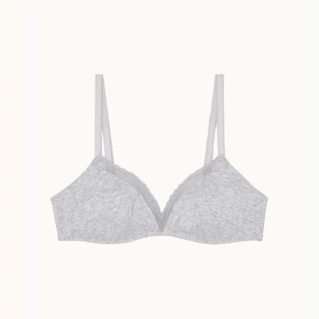 Soutien-gorge triangle sans armatures en coton - Gris