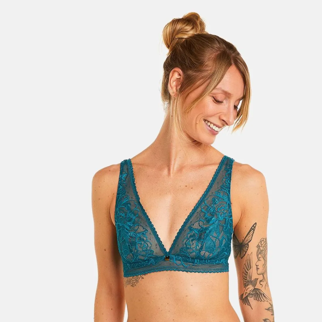 Soutien-gorge triangle sans armatures bleu Nanaya