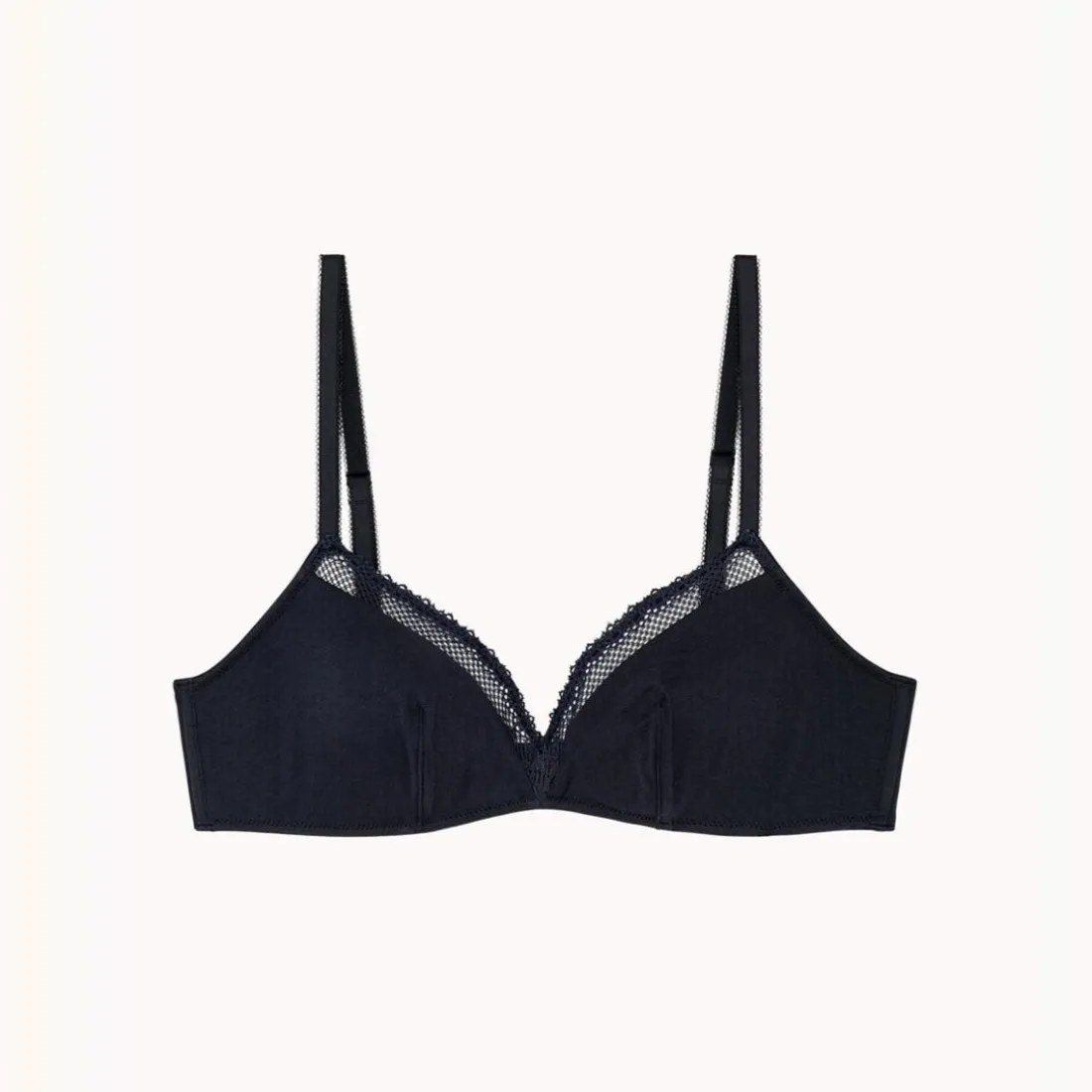 Soutien-gorge triangle sans armatures en coton - Noir