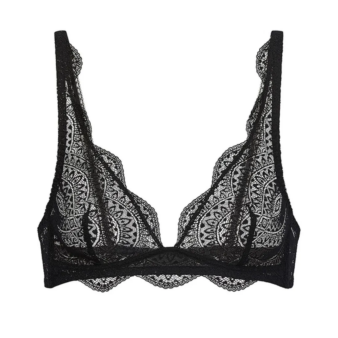 Soutien-gorge triangle sans armatures - Noir
