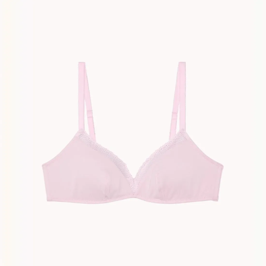 Soutien-gorge triangle sans armatures en coton - Rose