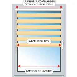 Store enrouleur automatique jour/nuit - tamisant/occultant - blanc