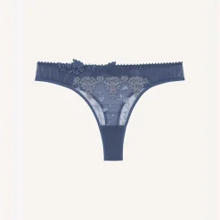 String en tulle brodé - Bleu