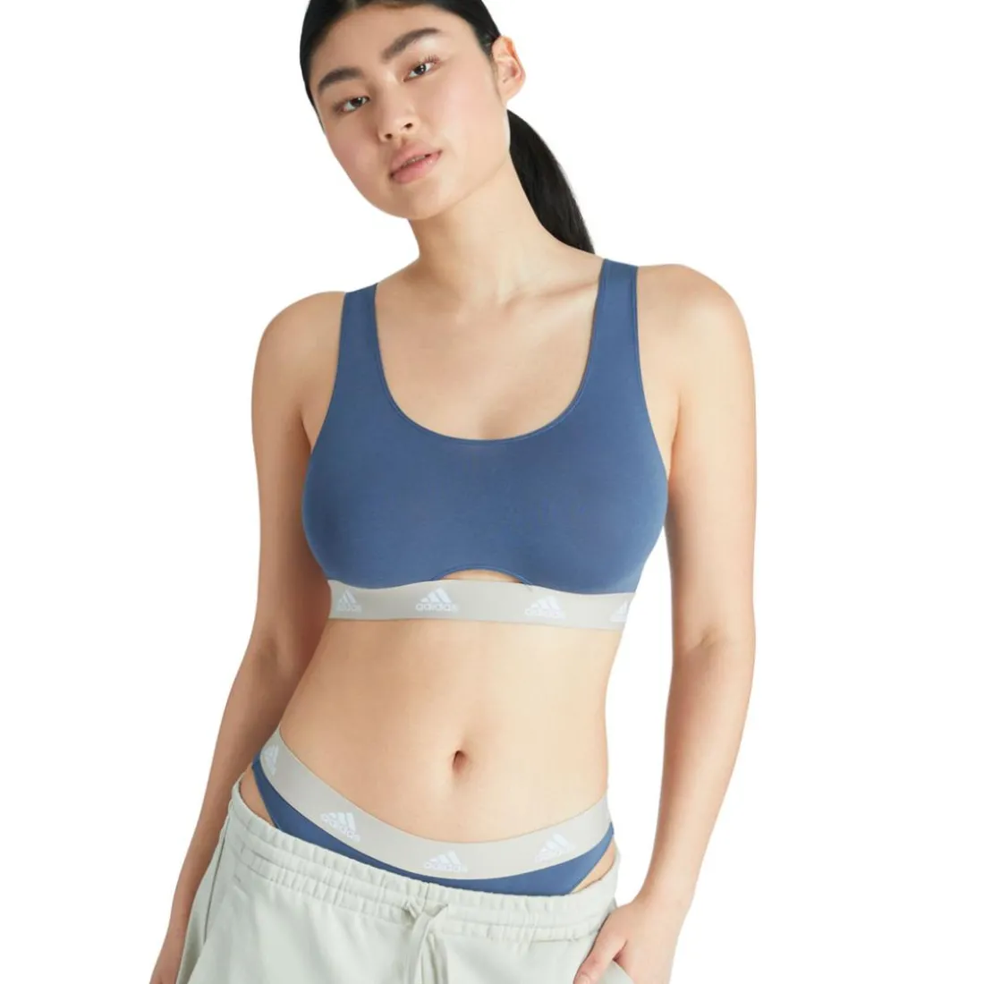 String femme Coton Logo Adidas multicolore